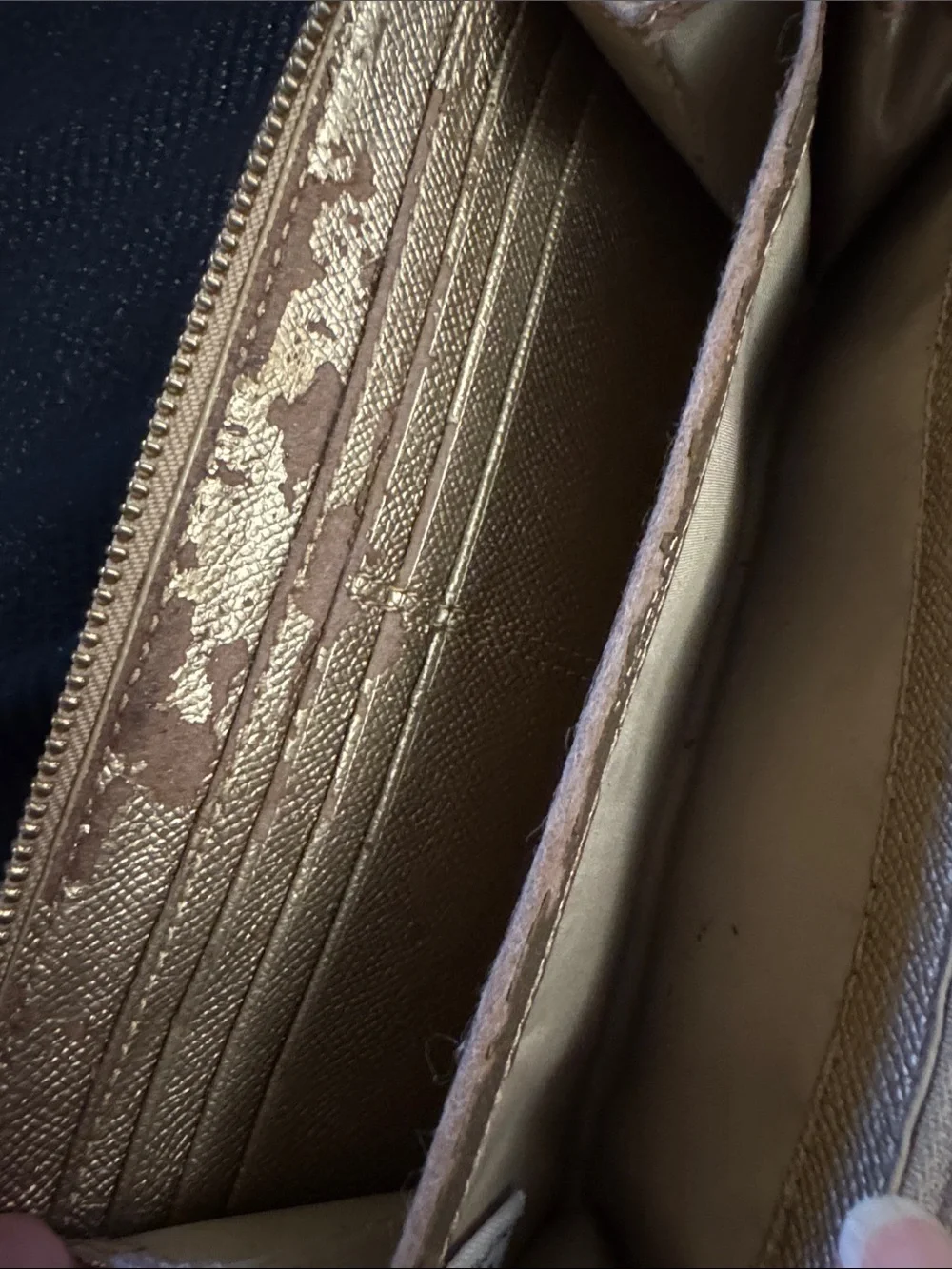 Coach Signature Zip Wallet in Brown and Tan